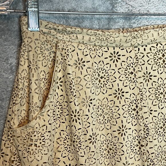 Altard State Juniors Faux Suede Leather Mandala Geometric Circle Skater Skirt L - Picture 3 of 11